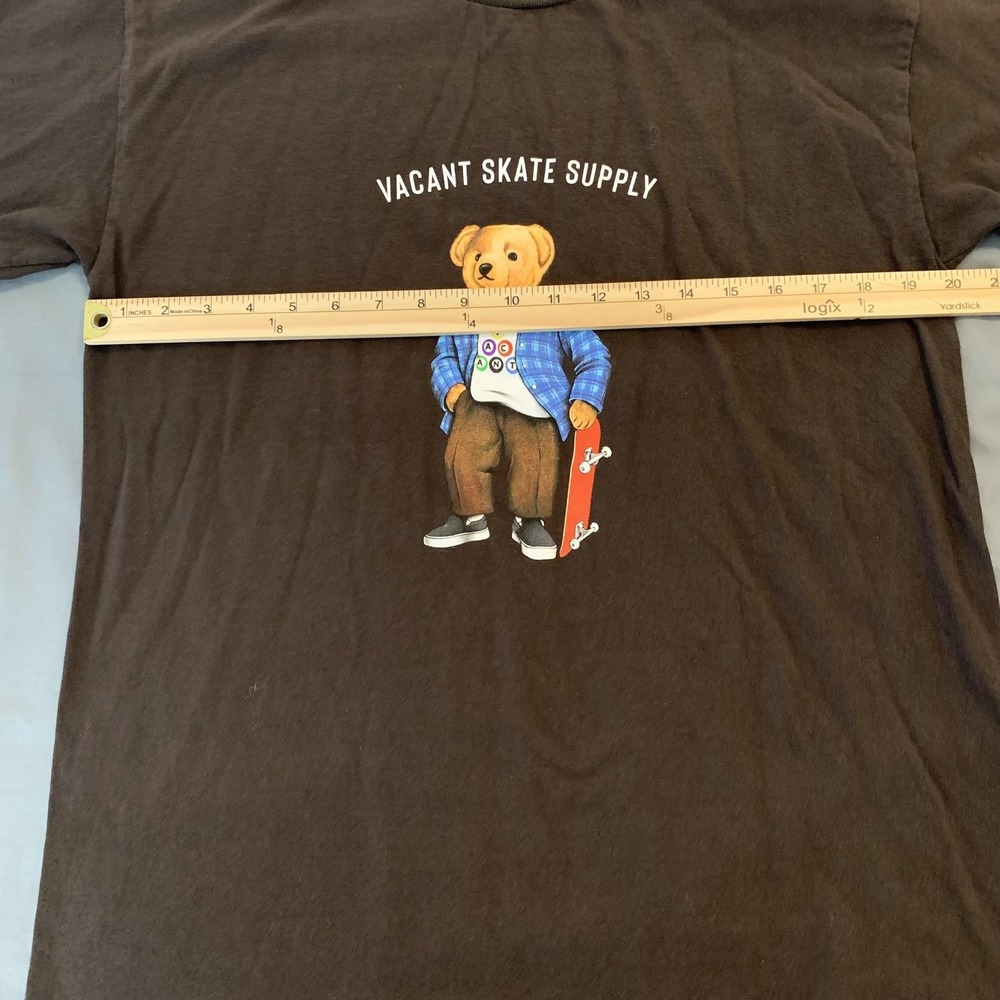 Pretty Vacant Skate Bear Shirt Mens Large Brown Vacant Skate Supply Graphic Tee - Picture 4 of 7